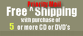 Free Shipping on All CD's and DVD's